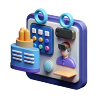3D Illustration of a Virtual Reality User Interface Dashboard png