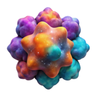 Cosmic Nebula Cluster 3D Render Abstract Background Image png
