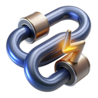 Interlocking Metallic Links 3D Render Abstract Background png