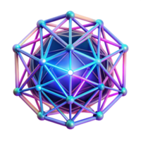Vibrant 3D Render of a Geometric Sphere with Interconnected Nodes png
