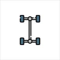 A flat icon of a car with four wheels vector