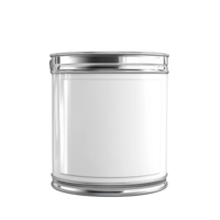 Blank paint can ready for customization in a bright environment suitable for creative projects, Paint can with a blank label isolated on Transparent background mockup, background png