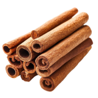 Stacked cinnamon sticks isolated on a white background showcasing their natural texture and color, Cinnamon sticks stacked isolated on white background png