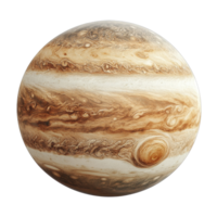 Jupiter planet displayed against a Transparent background showcasing its distinct bands and Great Red Spot, jupiter planet isolated on background png