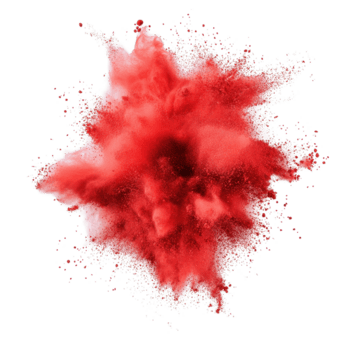 vivace rosso colore polvere esplosione la creazione di dinamico visivo effetto su trasparente sfondo, rosso colore polvere esplosione isolato su sfondo png