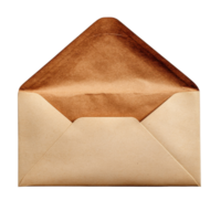 Open envelope revealing a letter inside, showcasing simple and classic stationery design, open envelope with an mail inside isolated png