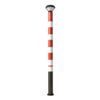 Traffic pole with red and white stripes isolated on Transparent background with focus on design and structure, Traffic pole isolated on background png
