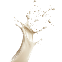 White chocolate splash creating dynamic patterns against a plain background, White chocolate falling milk splash isolated on Transparent background png