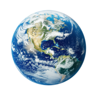 Earth globe viewed from space on a Transparent background showcasing continents and oceanic features, Earth Globe from Space On background png