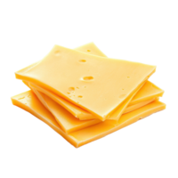 Four slices of processed cheese stacked on a white background perfect for sandwiches and snacks, Four Slices Processed Cheese isolated on white background png