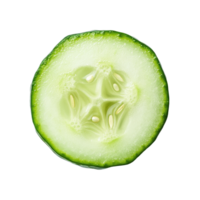 Cucumber slice on a Transparent background showcasing fresh texture and vibrant color for culinary uses, Cucumber with slice isolated on background png
