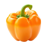 Bright orange bell pepper isolated on a Transparent background perfect for culinary use or gardening, Orange bell pepper isolated on background png