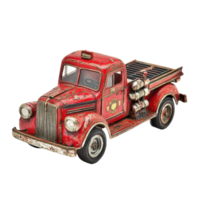 Classic toy fire engine model with intricate details against a Transparent background, Toy,model fire engine, background png