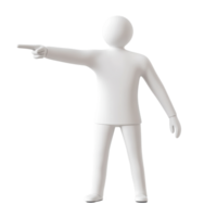 Man pointing in a minimalist design against a Transparent background, pointing man minimalist simple 3d isolated on background png