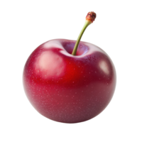 Fresh red cherry plum isolated with a smooth surface and bright color on a clean Transparent background, Red cherry plum isolated on background png