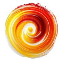 Vibrant red and yellow swirl design on a crisp Transparent background creating a mesmerizing effect, Red and Yellow Swirl realistic on background png