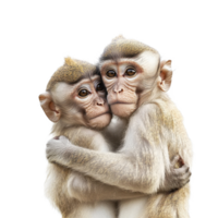 Monkeys express affection through embrace against a simple Transparent background, Monkeys Embrace The Art Balance, background png