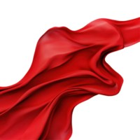 Flowing red wave cloth on a white background creating dynamic visual texture and movement, Flowing red wave cloth white background png