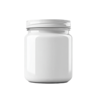 Empty jar with a metallic lid isolated on a white background for creative design mockups, Empty blank jar isolated on white background mockup, white background png