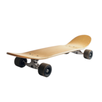 Skateboard with wheels on a white surface showcasing a minimalist design, skateboard with wheels attached to it on a white surface, Transparent background png