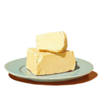 Butter stacked on a plate showcasing texture and color in a minimalistic setting, Butter Curls png