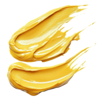 Dijon mustard smears showing smooth texture and vibrant color against Transparent background, Dijon mustard smears isolated on background png