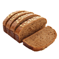 Whole grain bread sliced and presented on a Transparent background for nutritional emphasis and culinary appeal, Whole Grain Bread isolated on background png