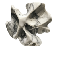 Marble stone sculpture with flowing forms displayed on a Transparent background in an art gallery, Marble stone sculpture on display, background png