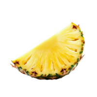 Fresh pineapple slice isolated on a clean Transparent background showcasing vibrant colors and natural texture, Pineapple slice isolated on background png