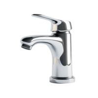 Faucet with water drop isolated on white background showcasing modern design and functionality, Faucet with water drop close up isolated on white background png