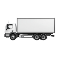 White delivery cargo truck mockup template for commercial use and design projects, car mockup template, white delivery cargo truck on isolated on white background png