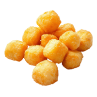Delightful cheese puffs piled on a clean white background showcasing their golden color and crispy texture, Cheese puffs isolated on white background png