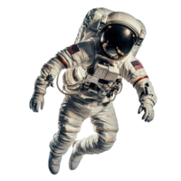 Cosmonaut in white spacesuit floating against a plain backdrop, Cosmonaut on Transparent background png