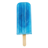 Bright blue popsicle on a stick isolated with a transparent background for summer refreshment ideas, Single blue popsicle isolated on a transparent or isolated on Transparent background png