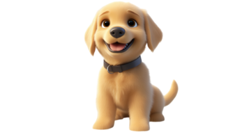 A cheerful cartoon puppy sits contently, showcasing its playful spirit in a vibrant animated style. png
