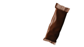 Chocolate candy bar wrapped in brown packaging with a textured finish, placed on a transparent background for clear visibility. png