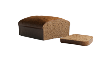 A Freshly Baked Loaf of Bread with a Slice Cut, Perfect for Culinary and Baking Enthusiasts Looking to Enhance Their Recipes and Presentations. png
