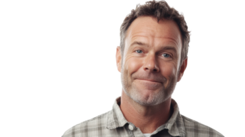 A Middle Aged Man Displaying a Subtle Smirk Reflecting Confidence and Charisma Suitable for Business and Personal Projects. png