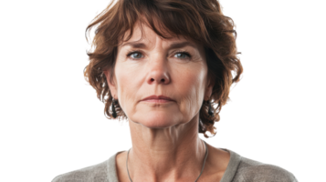 An Introspective Middle-Aged Woman Reflecting on Life Choices and Deep Contemplation, Suitable for Themes of Self-Discovery and Emotion. png