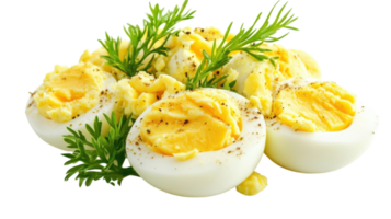 Fresh and Creamy Egg Salad Served on a White Background Ideal for Culinary Blogs, Recipe Books, and Food Menus. png