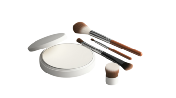 A Comprehensive Set of Professional Makeup Brushes and Compact with a Reflexive Surface for Flawless Application and Easy Storage. png