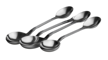 A Detailed View of a Set of Measuring Spoons on a Transparent Background Ideal for Cooking, Baking, and Recipe Presentations. png