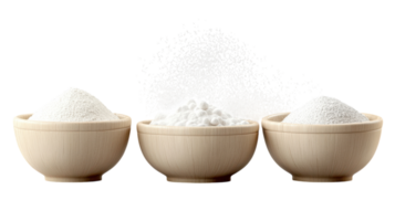 A Beautiful Set of Nesting Bowls Perfect for Baking and Serving, Featuring a Dusting of Flour for Culinary Inspiration. png
