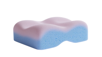 A blue and pink sponge sitting on top of a black surface png