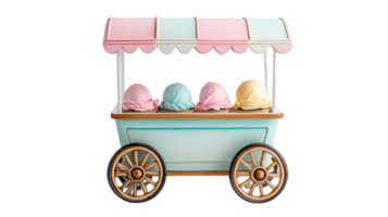 A toy ice cream cart with four ice cream cones png