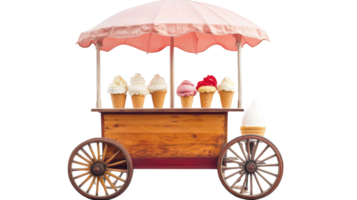 Ice cream cart with umbrella png