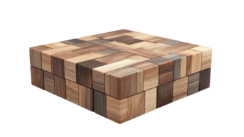 A wooden cube with a black background png