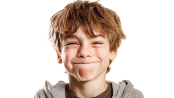 A boy with a funny face and a smile png