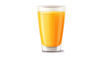 Orange juice in a glass on a black background png
