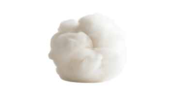Fluffy Cotton Ball Isolated on a White Background Perfect for Textures and Backgrounds in Design Projects. png